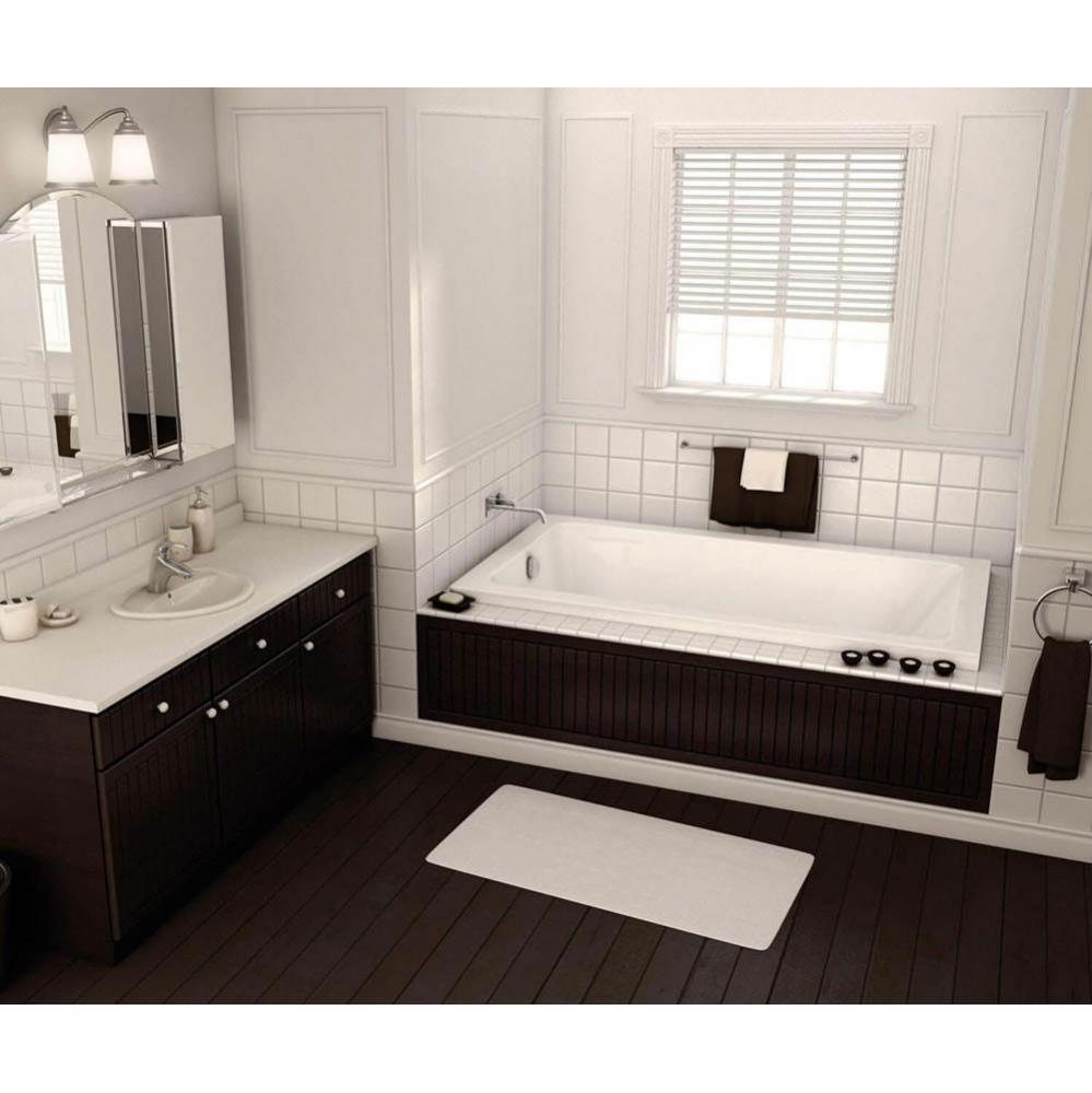 Pose 66.25 in. x 35.75 in. Drop-in Bathtub with Whirlpool System End Drain in White