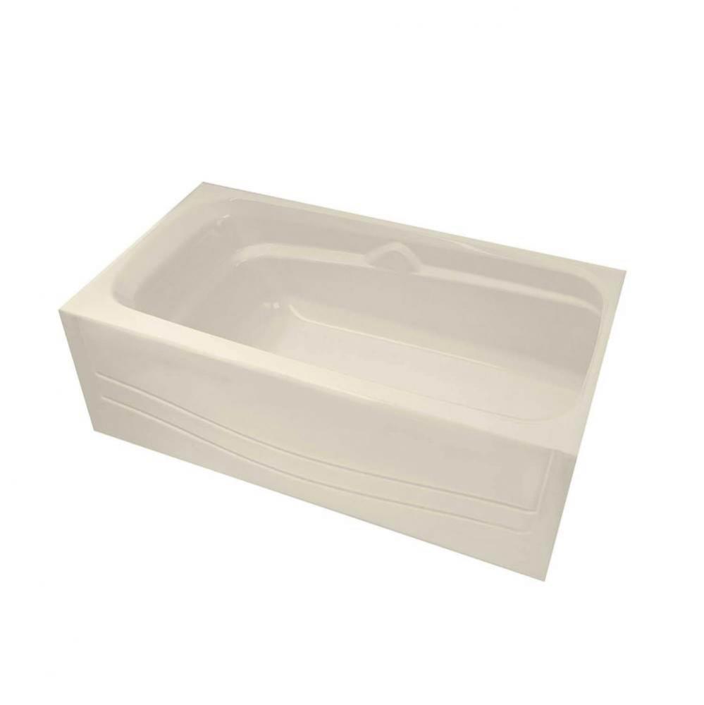 Avenue 59.875 in. x 30 in. Alcove Bathtub with Whirlpool System Left Drain in Bone