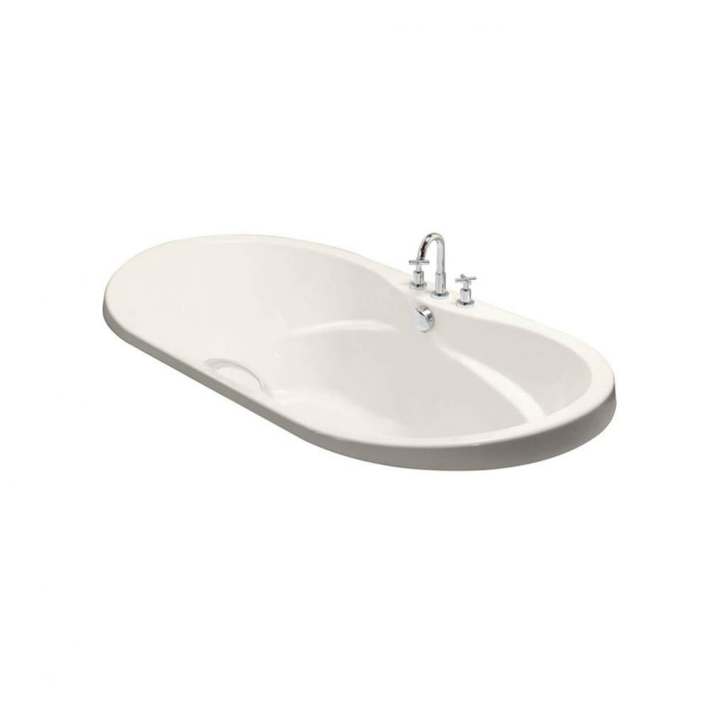 Living 60 in. x 41.75 in. Drop-in Bathtub with Whirlpool System Center Drain in Biscuit