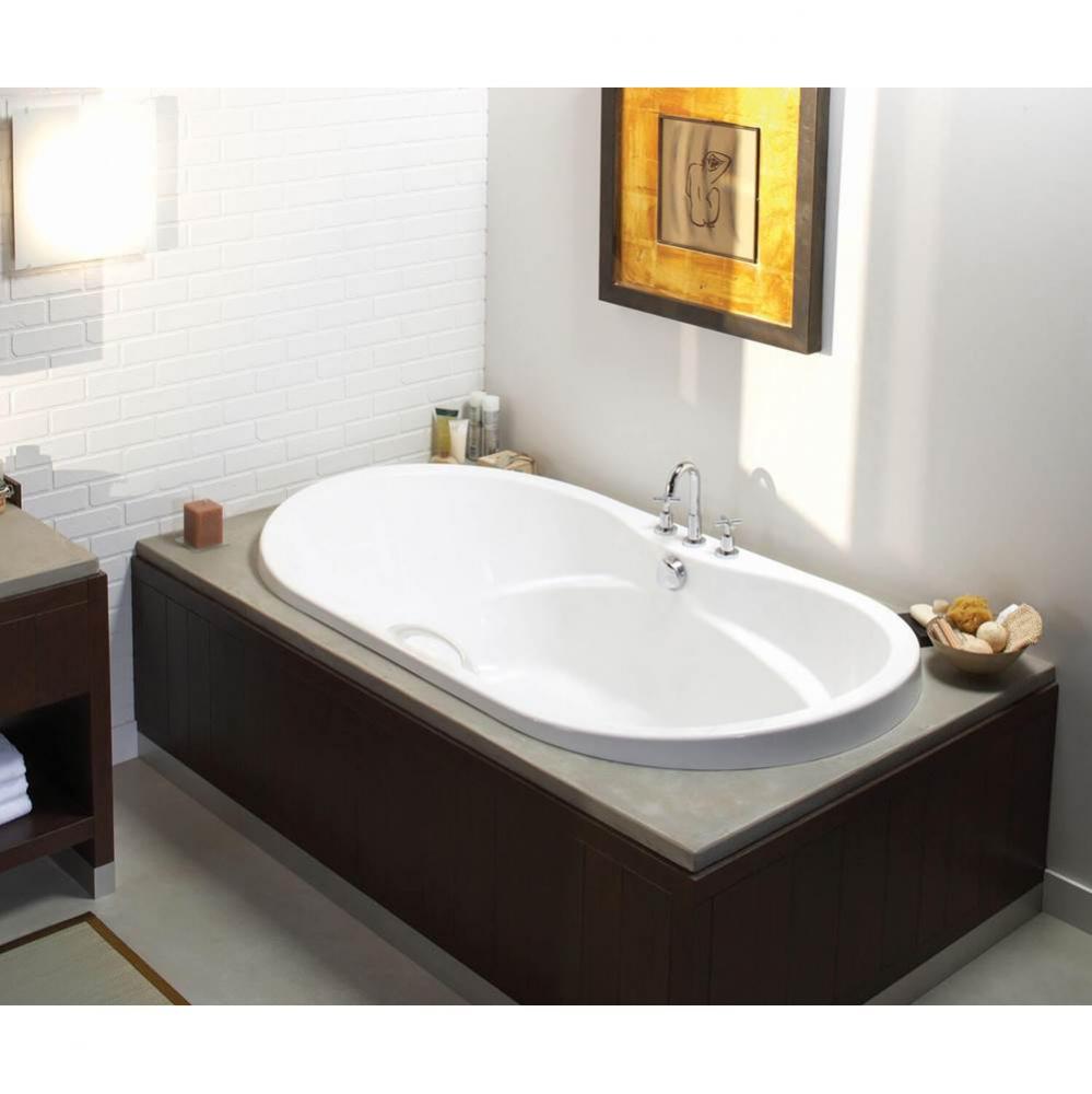 Living 66 in. x 41.75 in. Drop-in Bathtub with Whirlpool System Center Drain in White