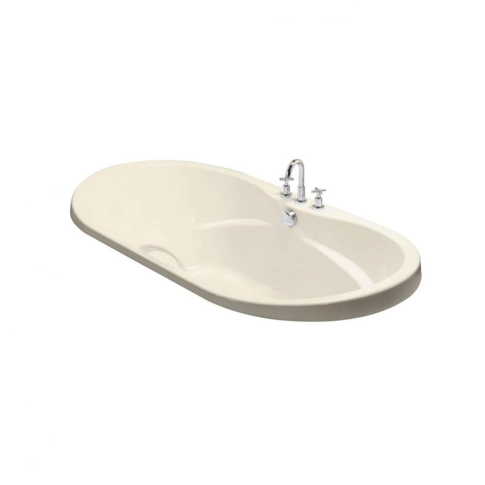 Living 66 in. x 41.75 in. Drop-in Bathtub with Whirlpool System Center Drain in Bone