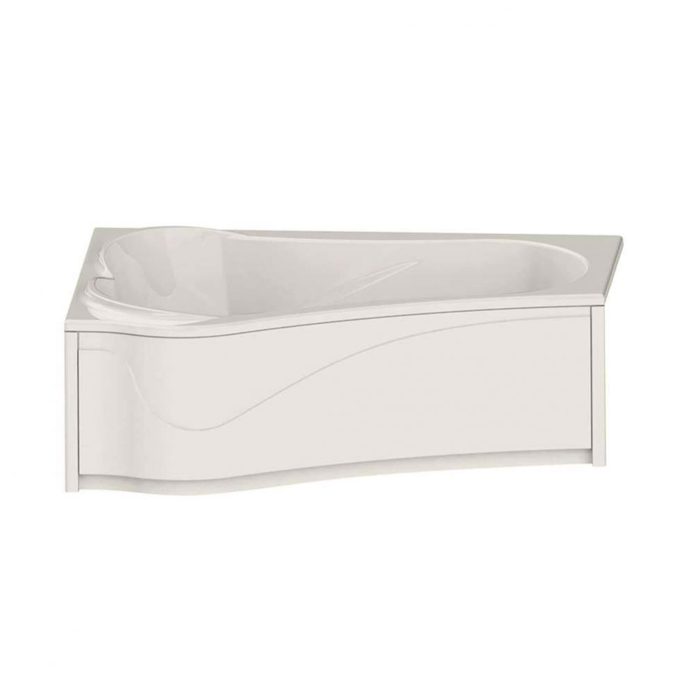 Vichy ASY 59.875 in. x 42.875 in. Corner Bathtub with Whirlpool System Left Drain in Biscuit