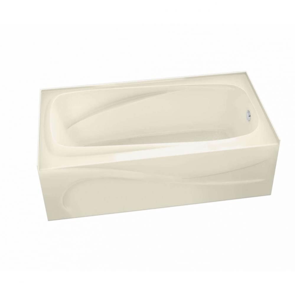 Santorini 60 in. x 32 in. Alcove Bathtub with 10 microjets System Left Drain in Bone