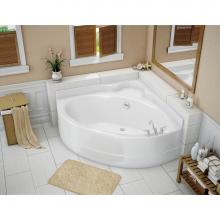 Maax Canada 140111-001-007 - VO5050 5 FT 51.5 in. x 51.5 in. Corner Bathtub with Whirlpool System Center Drain in Biscuit