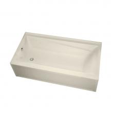 Maax Canada 105456-L-091-004 - New Town IFS 59.75 in. x 32 in. Alcove Bathtub with 10 microjets System Left Drain in Bone