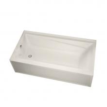 Maax Canada 105456-L-091-007 - New Town IFS 59.75 in. x 32 in. Alcove Bathtub with 10 microjets System Left Drain in Biscuit