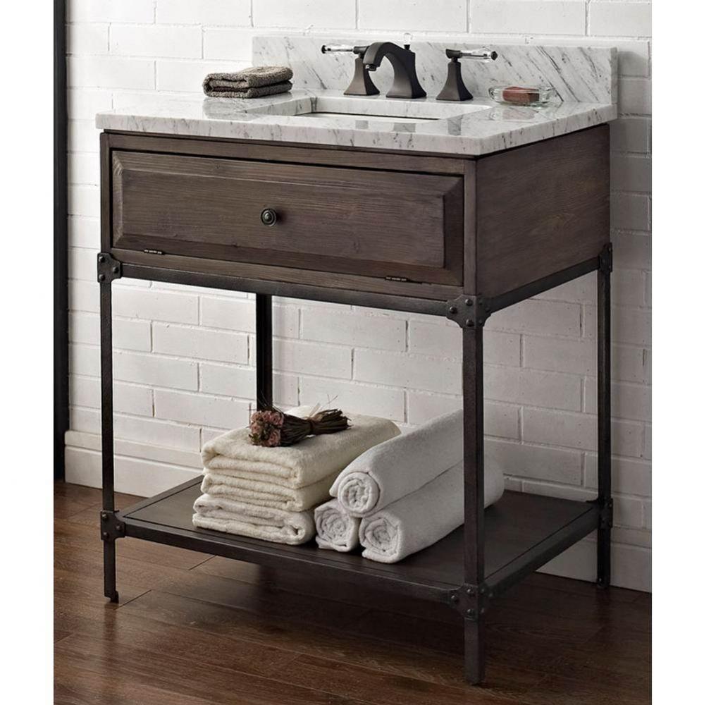 Toledo 30'' Open Shelf Vanity - Driftwood Gray