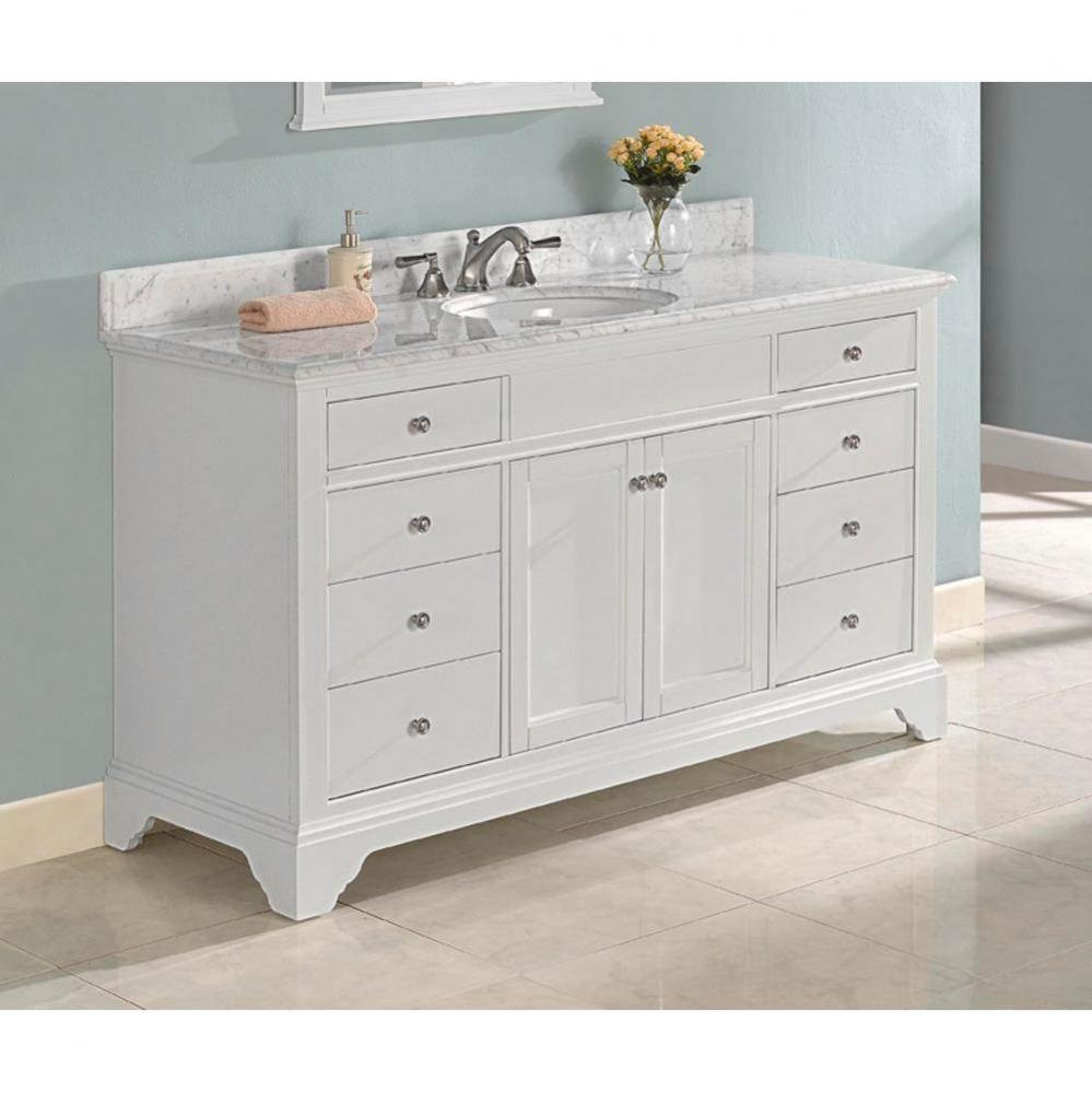 Framingham 60'' Single Bowl Vanity - Polar White