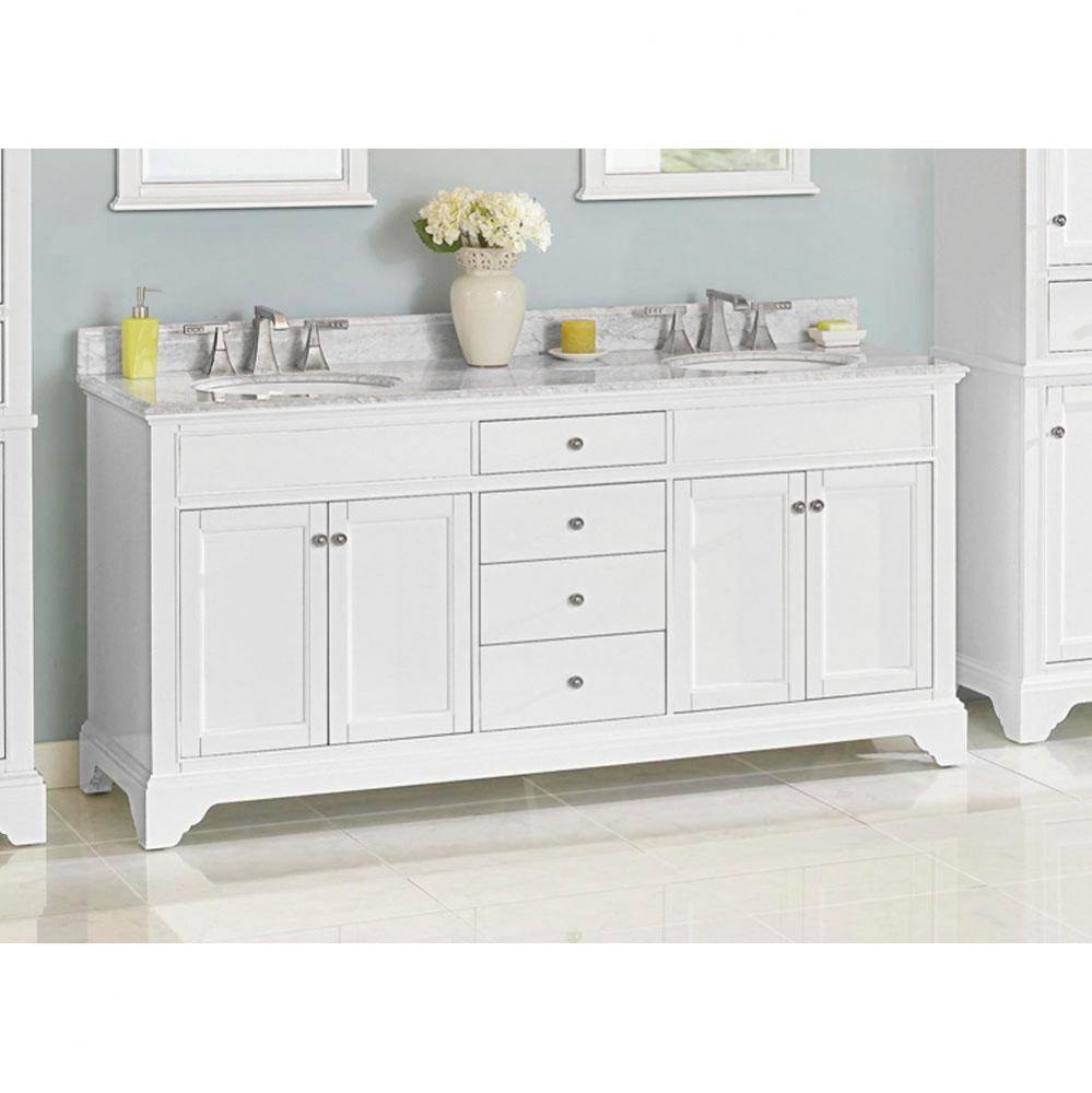 Framingham 72'' Double Bowl Vanity - Polar White