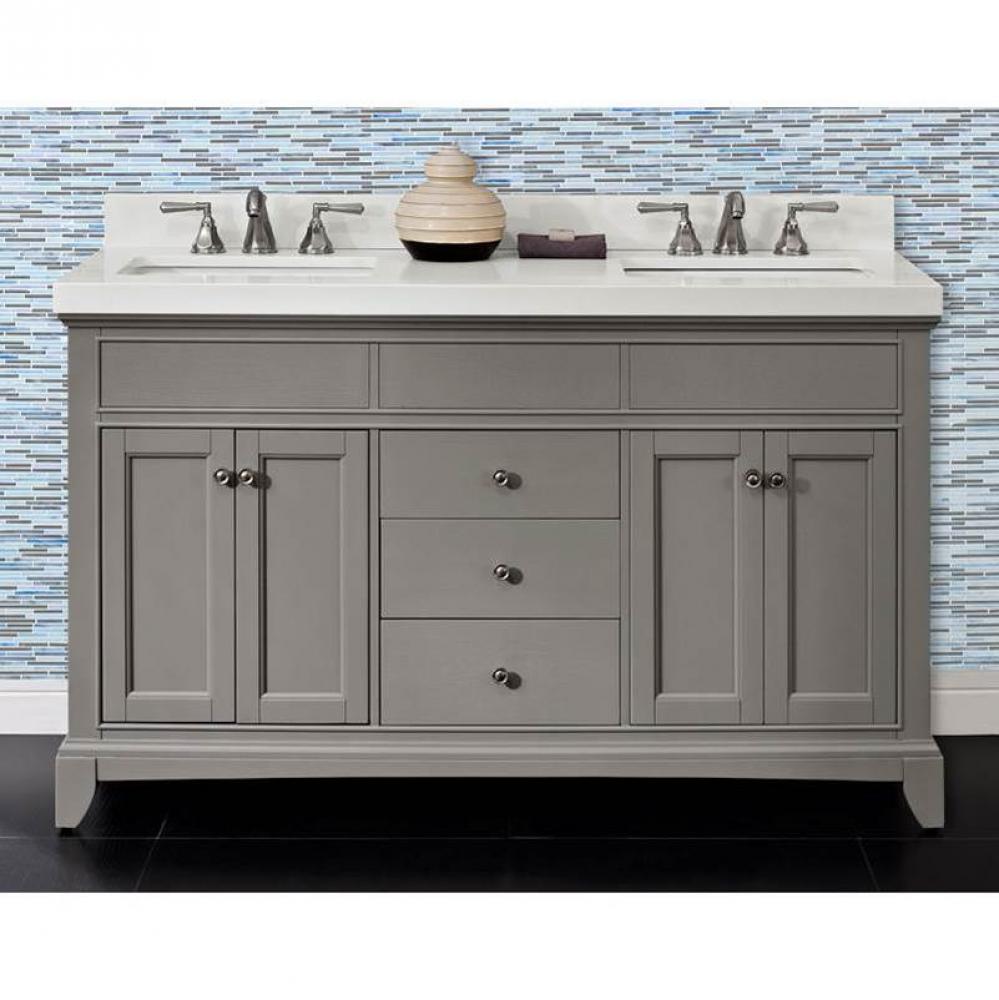 Smithfield 60'' Double Bowl Vanity - Medium Gray