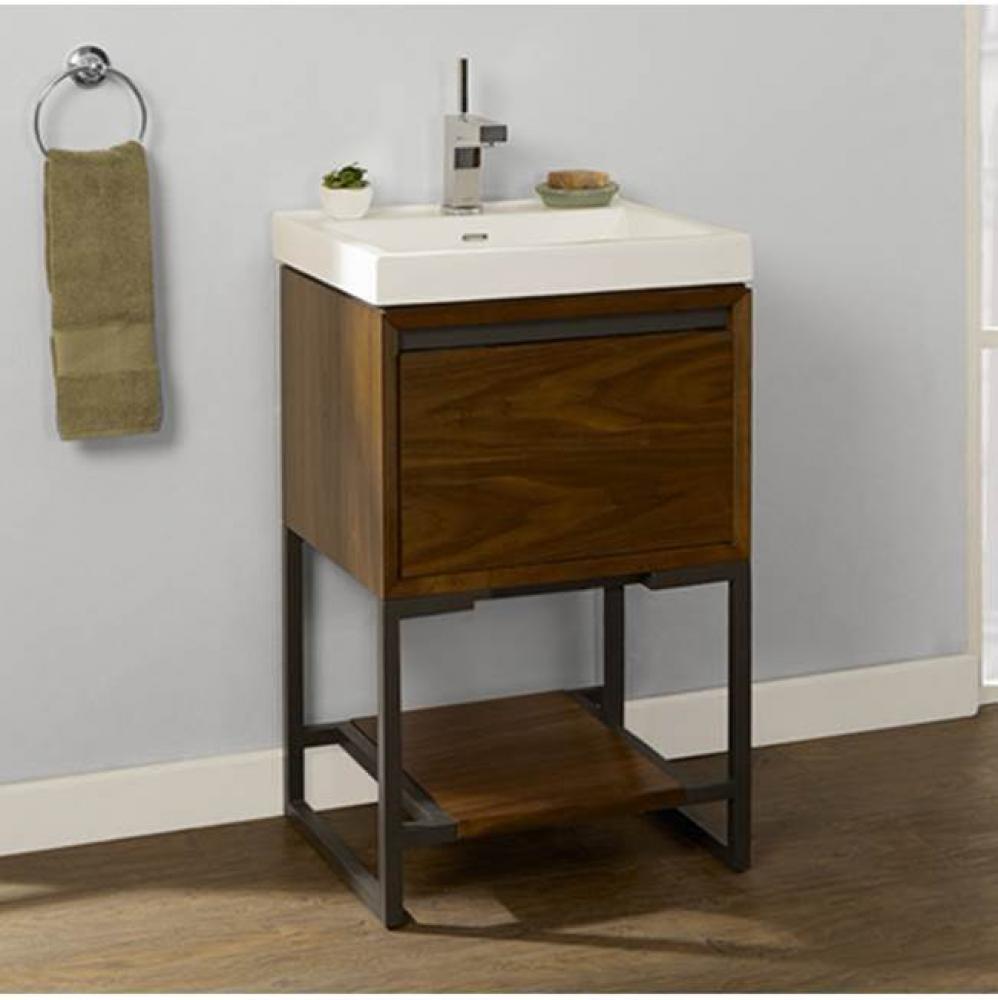 M4 21x18'' Open Shelf Vanity - Natural Walnut