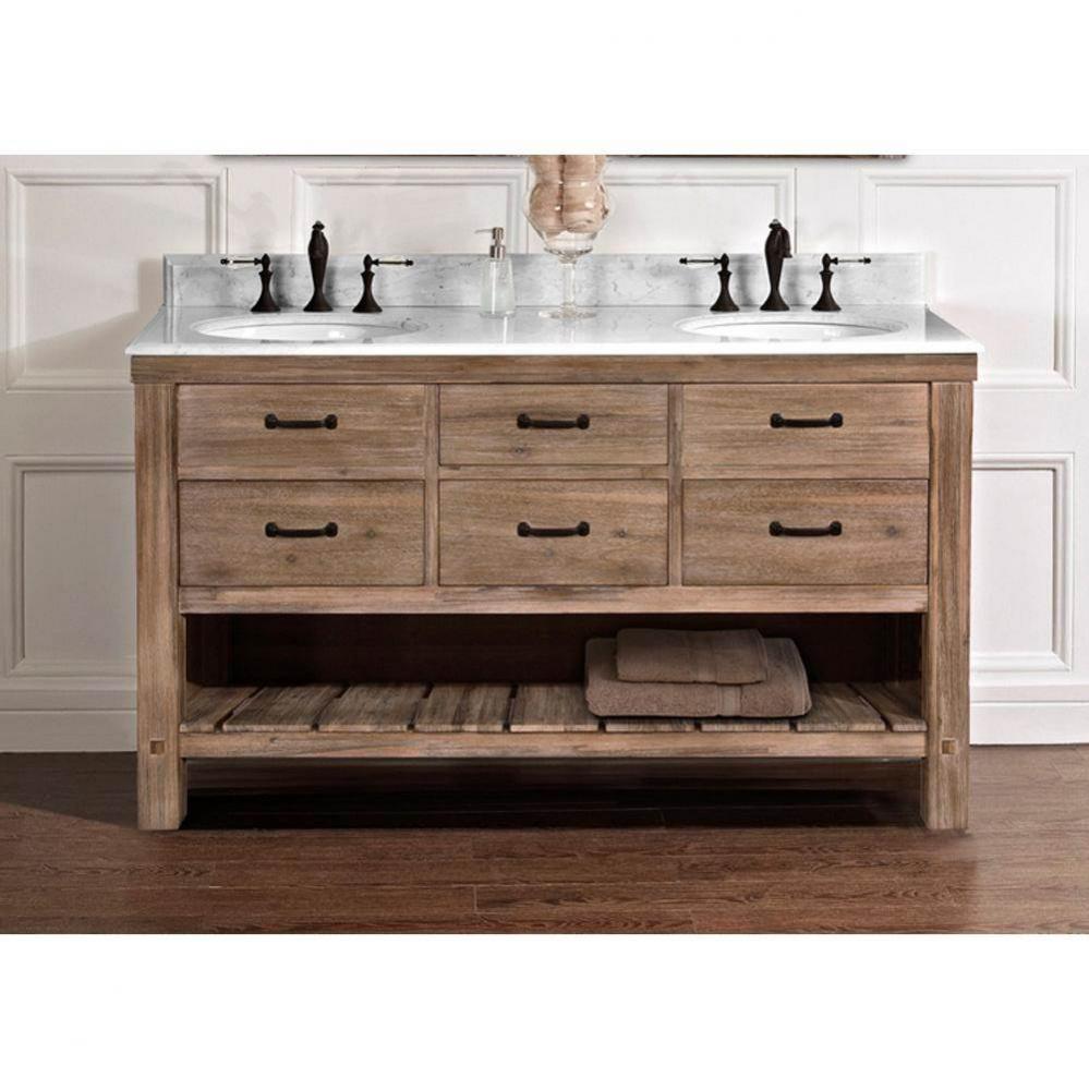 Napa 60'' Open Shelf Double Bowl Vanity - Sonoma Sand