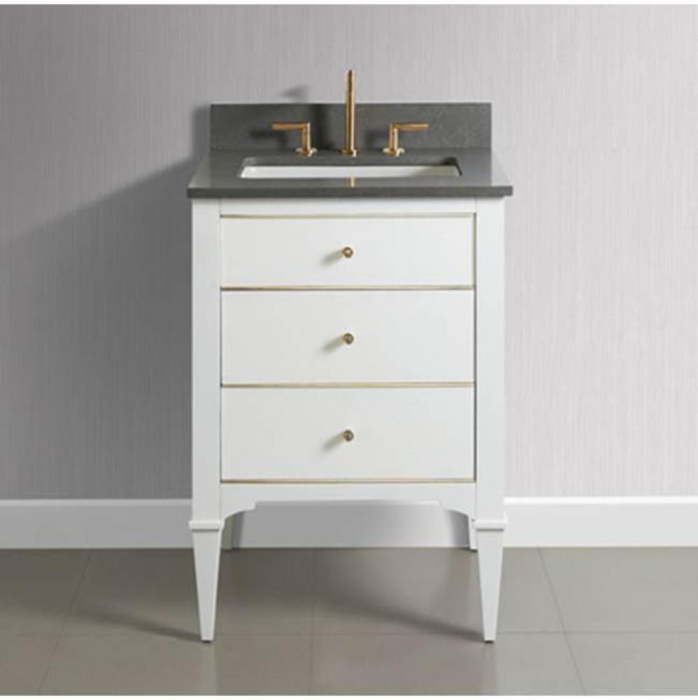 Charlottesville w/Brass 24'' Vanity - Polar White