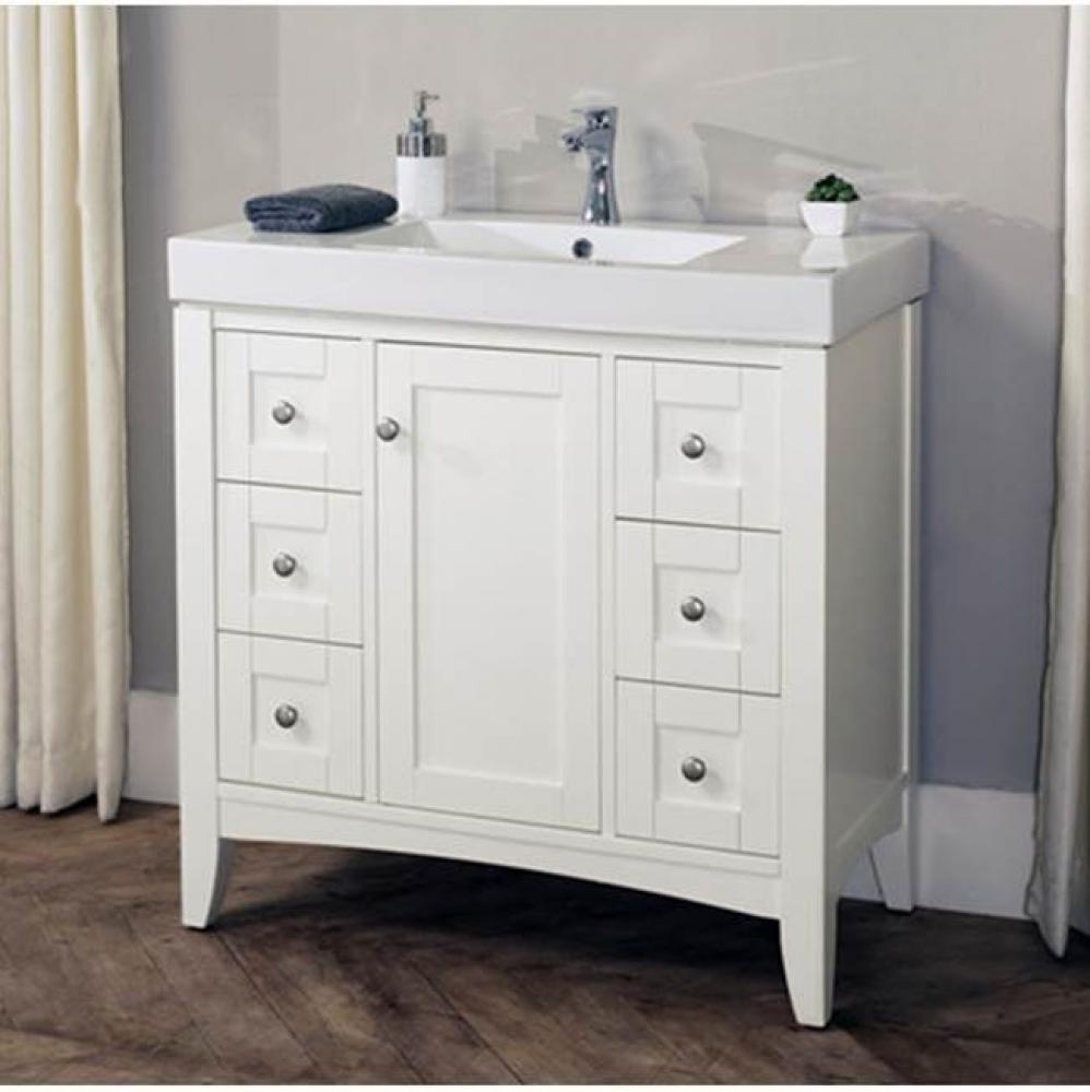 Shaker Americana 36x18'' Vanity - Polar White