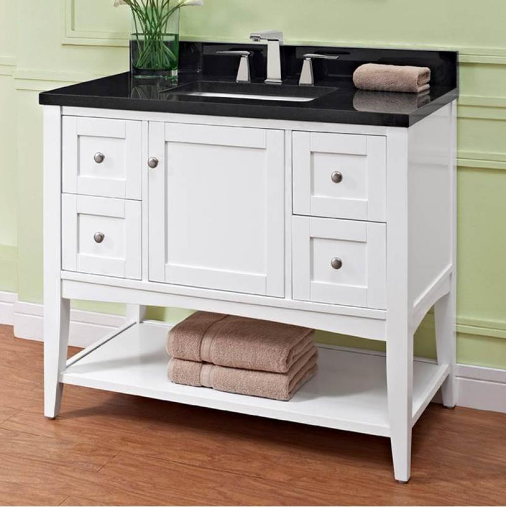 Shaker Americana 42'' Open Shelf Vanity - Polar White