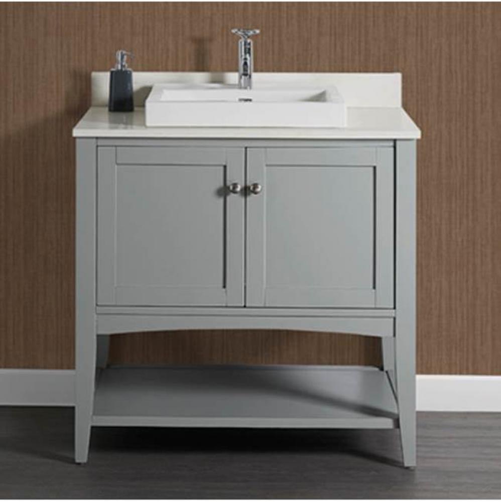 Shaker Americana 36'' Open Shelf Vanity - Light Gray