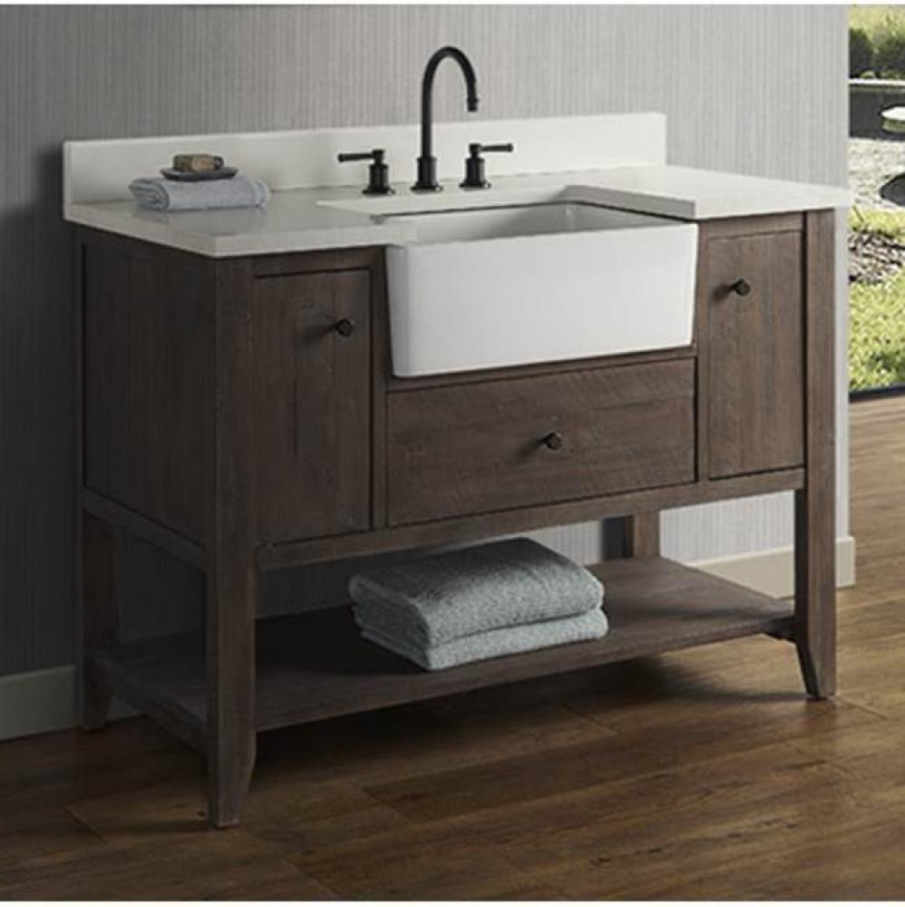 River View 48'' Open Shelf Farmhouse Vanity - Coffee Bean