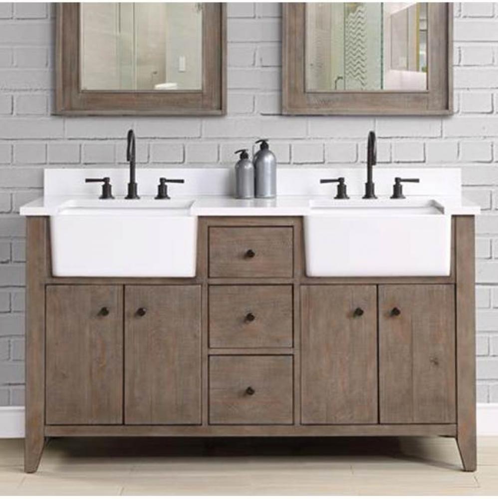 River View 60'' Double bowl Farmhouse Vanity - Coffee Bean