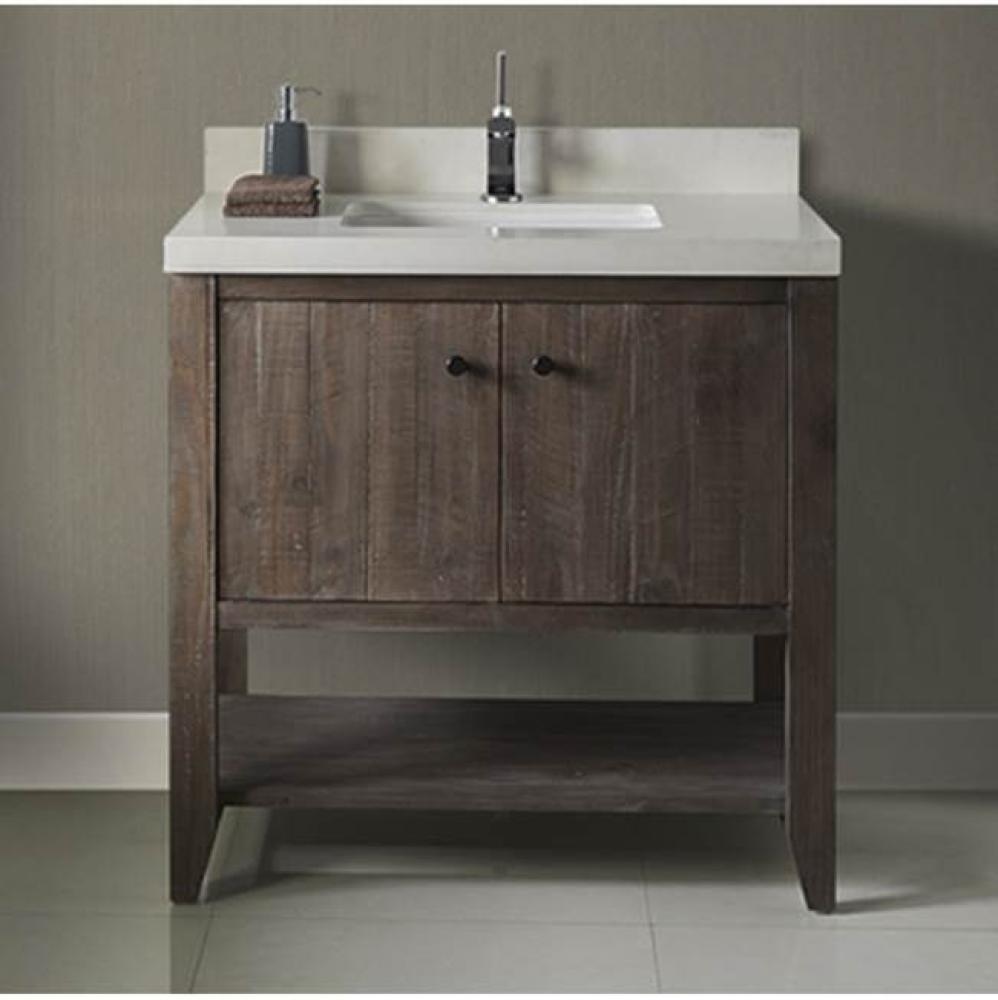 River View 36'' Open Shelf Vanity - Coffee Bean