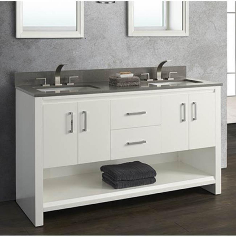 Studio One 60'' Double Bowl Vanity - Glossy White