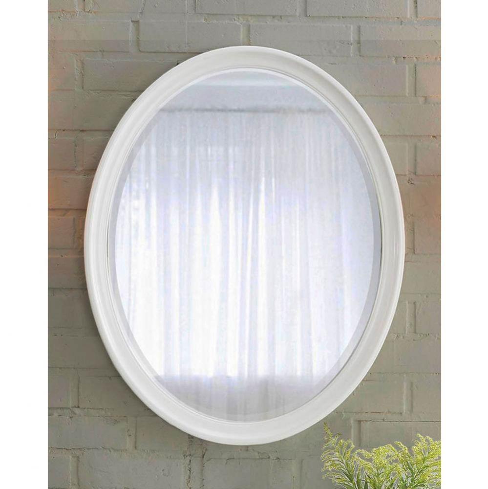 Belle Fleur 28'' Oval Mirror - Glossy White