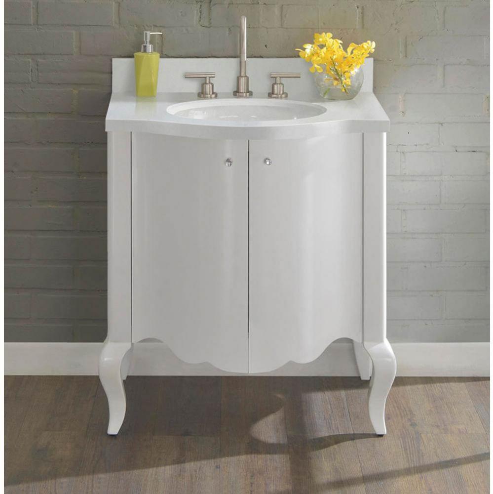 Belle Fleur 30'' Vanity - Glossy White