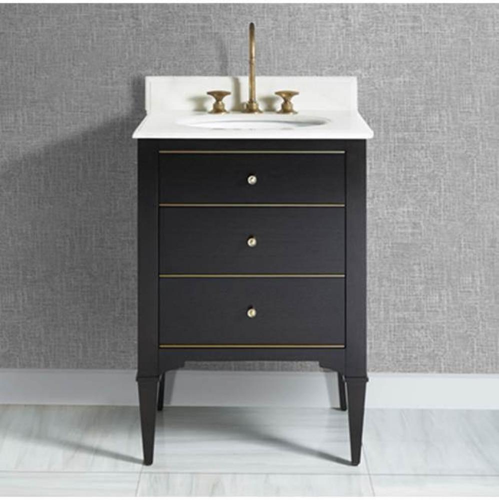 Charlottesville w/Brass 24'' Vanity - Vintage Black