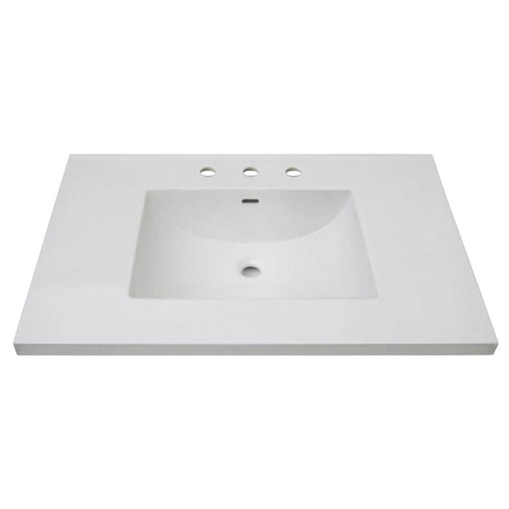 3cm (1-1/4'') 37'' White Ceramic Top - 8'' widespread