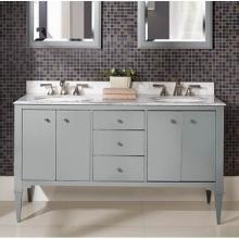 Fairmont Designs Canada 1510-V6021DA - Charlottesville w/Nickel 60'' Double Bowl Vanity - Door - Light Gray