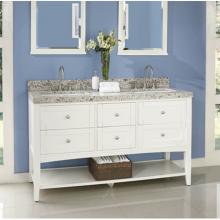 Fairmont Designs Canada 1512-VH6021D - Shaker Americana 60'' Double Bowl Open Shelf Vanity -  Polar White