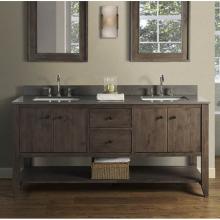 Fairmont Designs Canada 1515-VH7221D - River View 72'' Double Bowl Open Shelf Vanity - Toasted Almond
