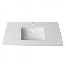 Fairmont Designs Canada TC-4922W1 - (11/16'') 49'' White Ceramic Top - single hole