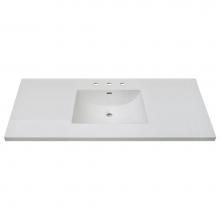 Fairmont Designs Canada TC3-4922W8 - 3cm (1-1/4'') 49'' White Ceramic Top - 8'' widespread