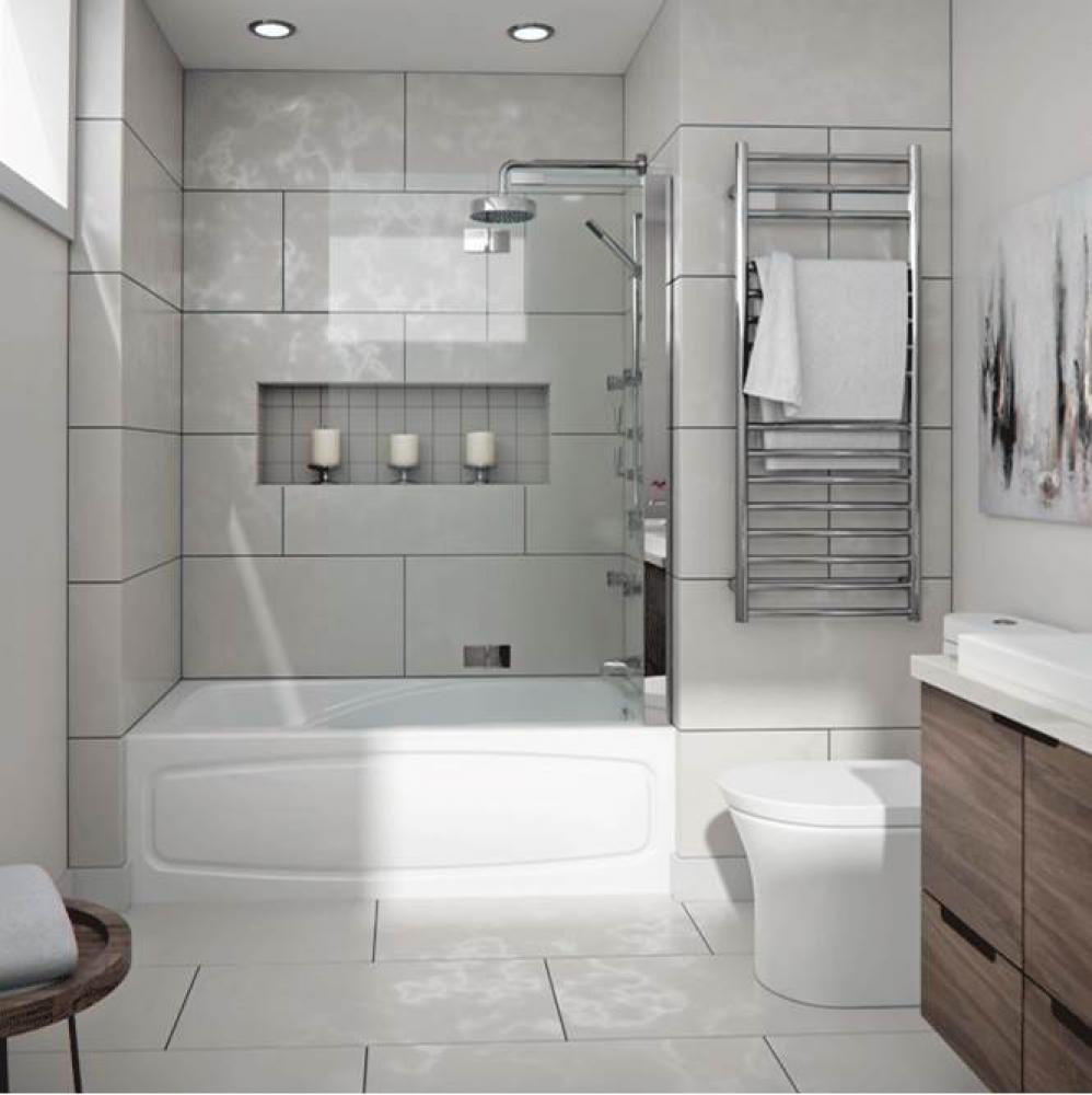 JUNA bathtub 32x66 AFR with Tiling Flange and Skirt, Left drain, Whirlpool/Activ-Air, White JUNA32