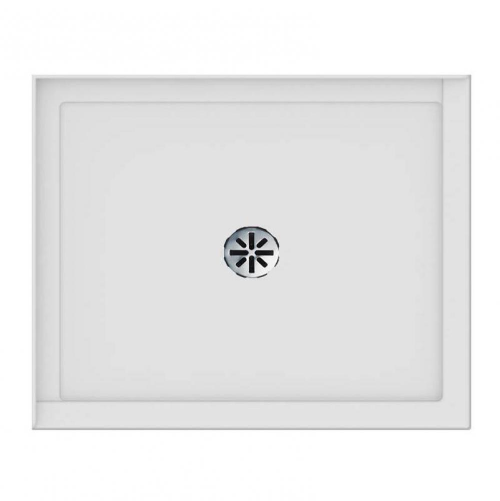 Impact Shower Base 34X42, Central Drain, With Left Tiling Flange 2 Sides, 42'' Opening,