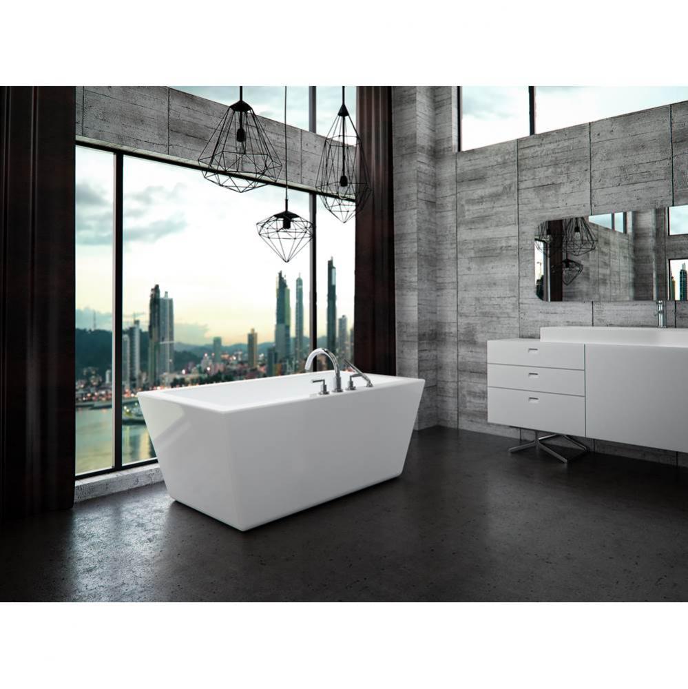 Freestanding One Piece Amaze 32X66, Rectangle, Mass-Air, Chrome Drain, White