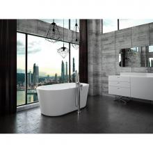 Neptune Rouge Canada 16.21812.0600.10 - Freestanding One Piece Amaze 32X60, Oval, Chrome Drain, White