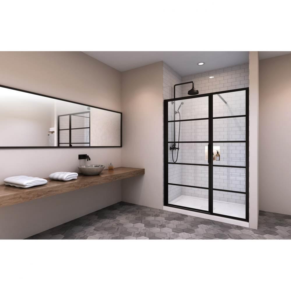 Materia 60'' door alcove black clear