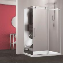 Zitta Canada DBL5400AANC21+DBL3600PSTG25 - Bellini 54  chrome clear angle straight shower door+Bellini 36 chrome MIRROR  LEFT straight side p