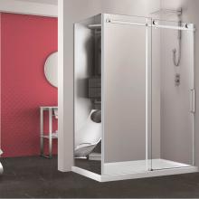 Zitta Canada DBL6000WSTC21+DBL3600PSTG25 - Bellini 60 straight shower door wall closing chrome clair+Bellini 36 chrome MIRROR  LEFT straight