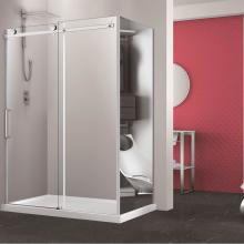 Zitta Canada DBL6000WSTC21+DBL3600PSTH25 - Bellini 60 straight shower door wall closing chrome clair+Bellini 36 chrome MIRROR RIGHT straight