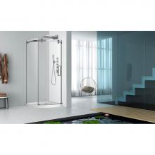 Zitta Canada DPA3636NRDH21 - Piazza 36x36 chrome clear round corner shower door right side