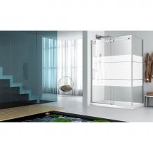 Zitta Canada DPB6000WSTG24+DPB3200PSTH24 - Piazza 60'' chrome FROST patern LEFT shower closing WALL + Piazza 32'' chrome