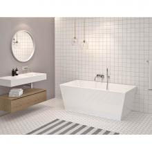 Zitta Canada TAY6330FA001E - Alya white tub 63'' x 31 1/2 x 23 5/8 chrome OVF Elevation system