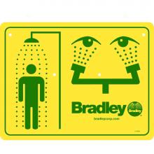 Bradley 114-052 - Safety Sign, Eyewash and Shower