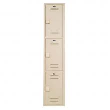 Bradley LK1212603HV-202 - Locker 12in.W 12in.D 60in.H, 3-Tier