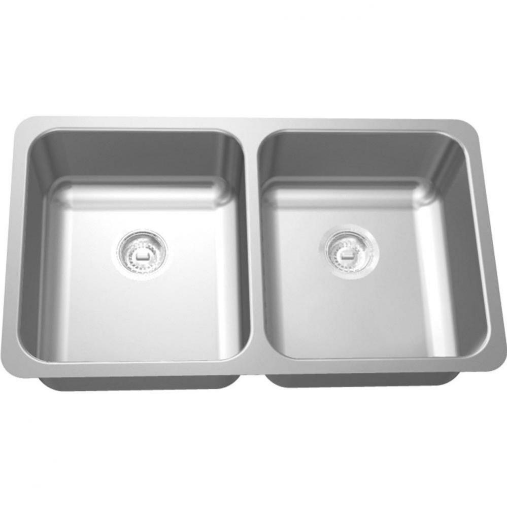 Undermount sinks - Double undermount sink, 18 gauge