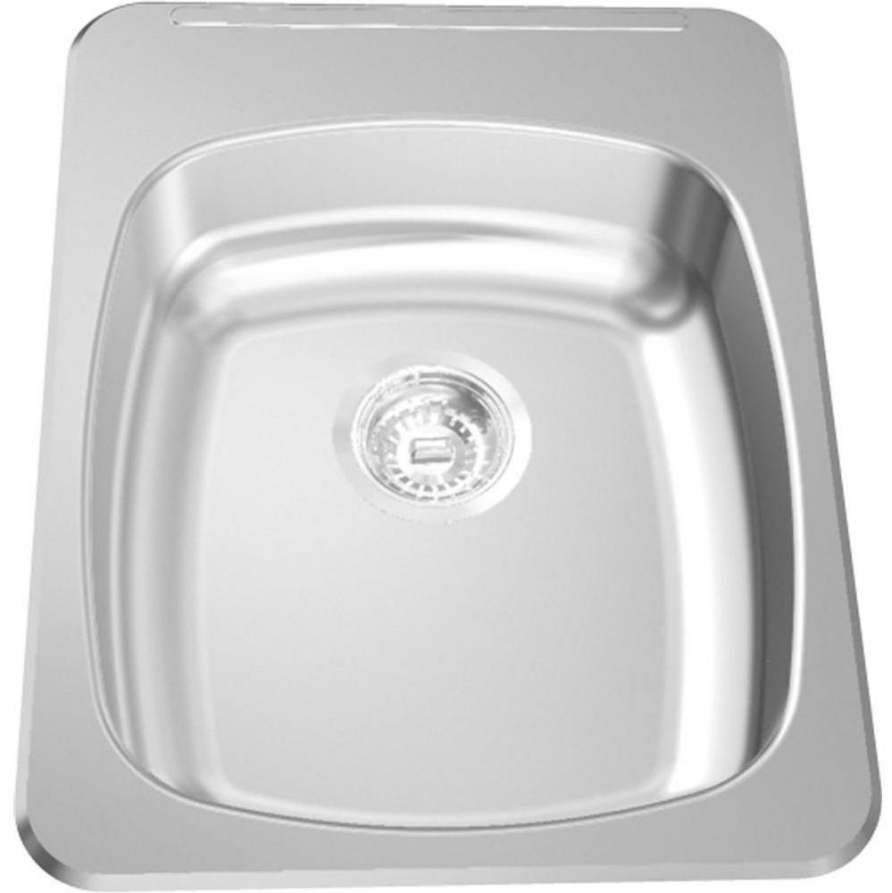 Single Compartment Topmount Sinks - Single, with ledge, 18 gauge