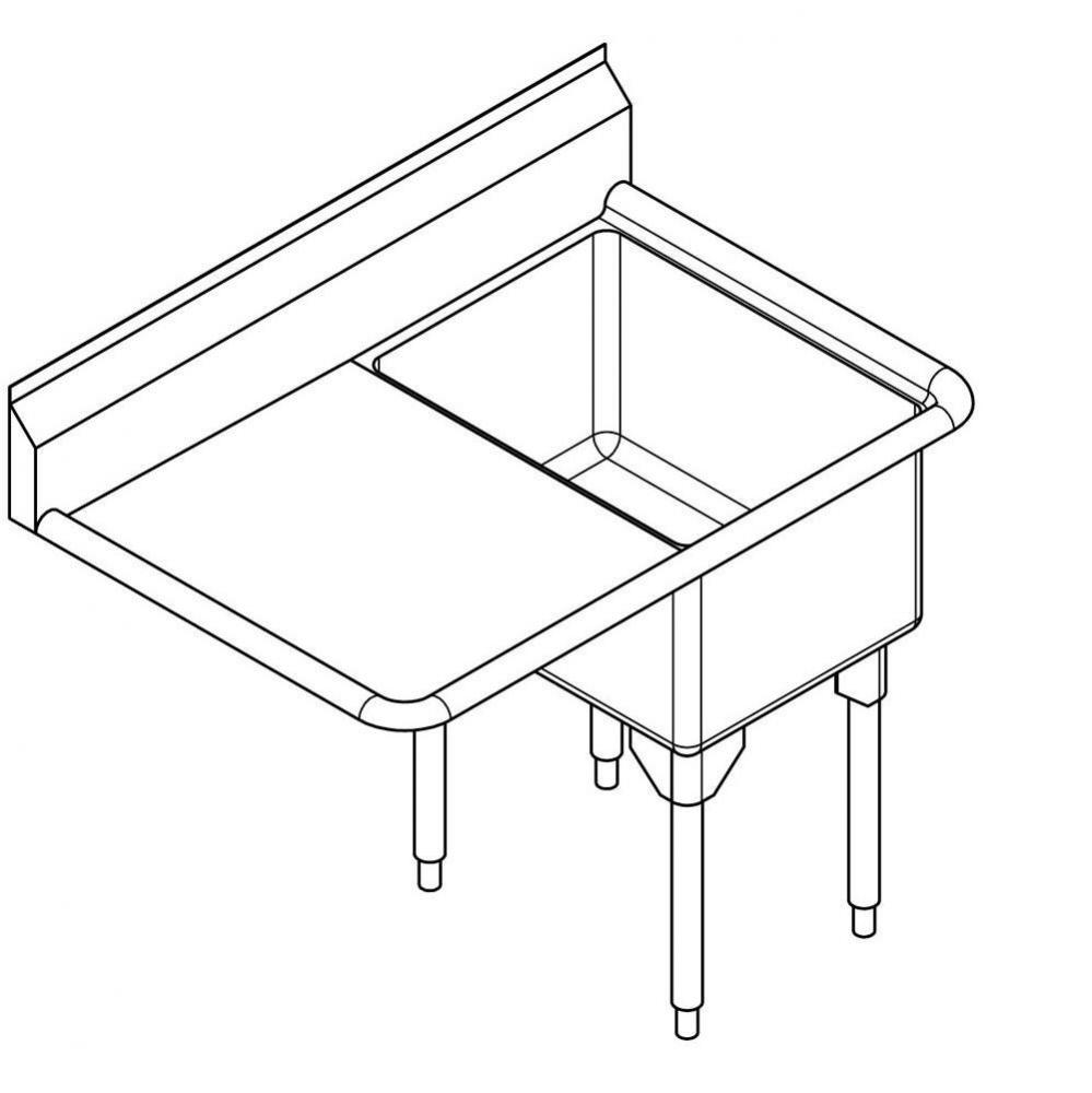 Scullery sinks - Restaurant Series, 16 gauge, single compartment