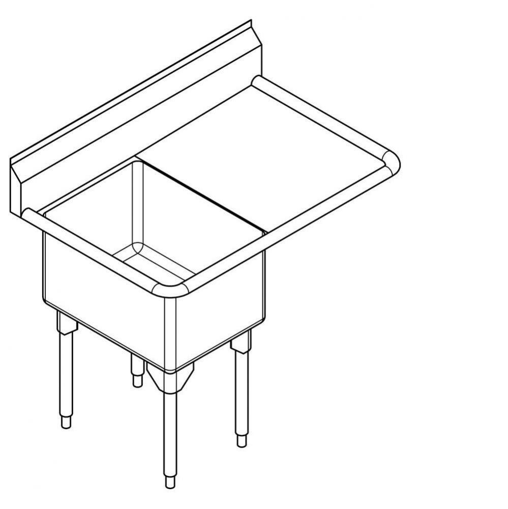 Scullery sinks - Restaurant Series, 16 gauge, single compartment